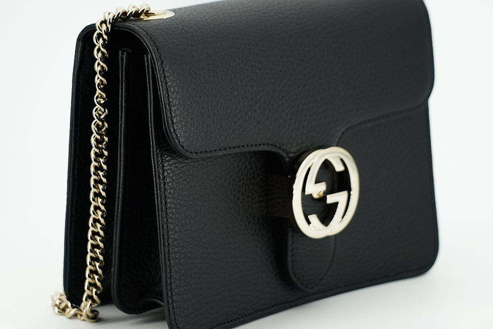 Сумка через плечо Gucci Элегантная Черная Кожа