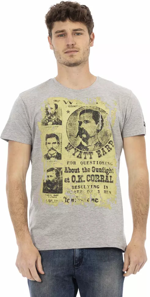 Gray Cotton Men T-Shirt