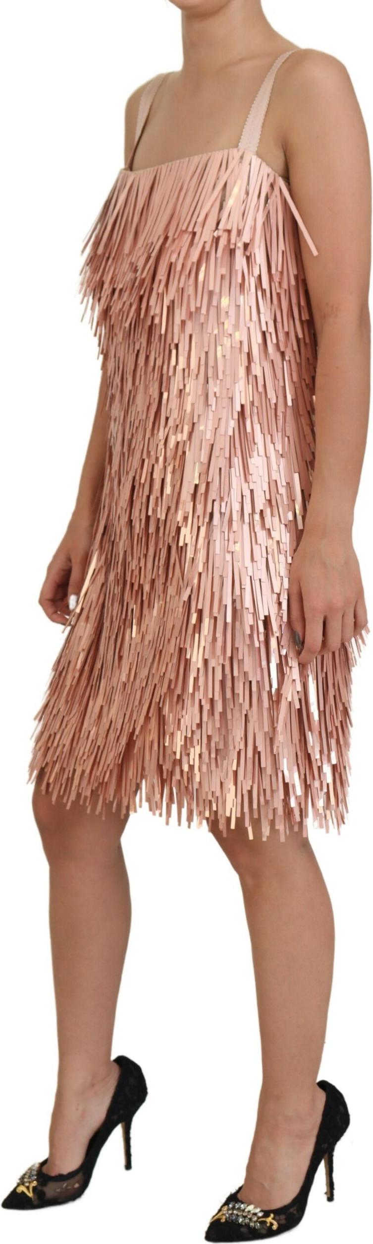 Dress Dolce & Gabbana Pink Tinsel Sleeveless Shift A-line Dress