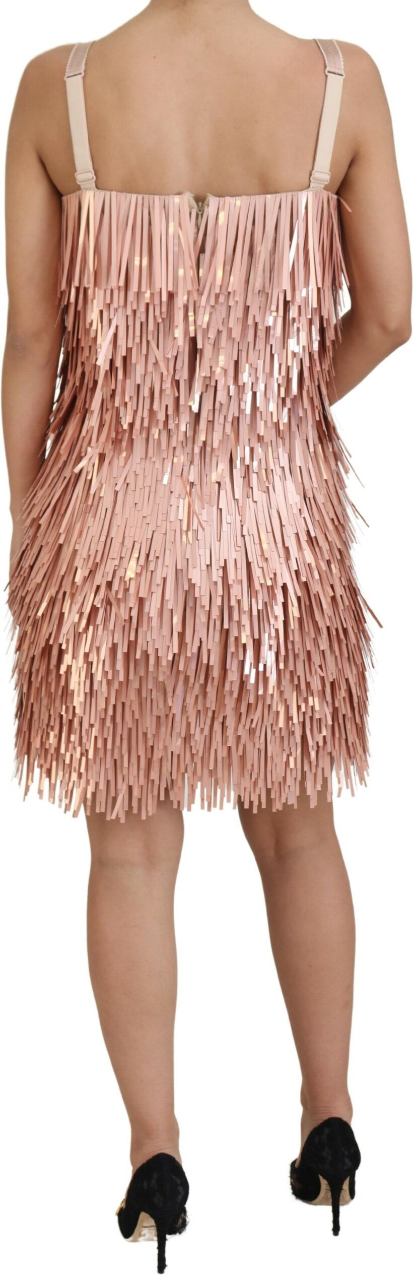 Dress Dolce & Gabbana Pink Tinsel Sleeveless Shift A-line Dress