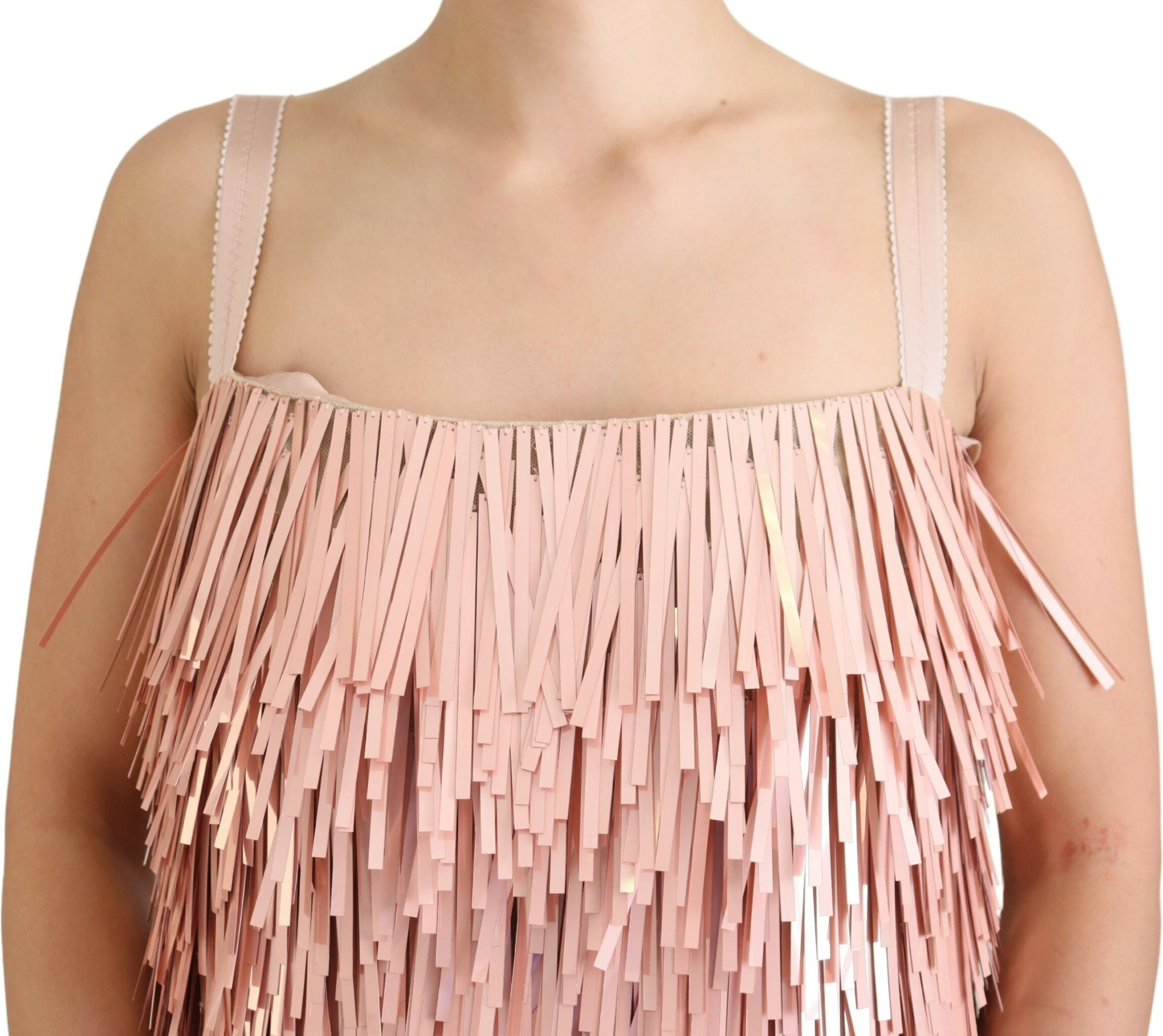 Dress Dolce & Gabbana Pink Tinsel Sleeveless Shift A-line Dress