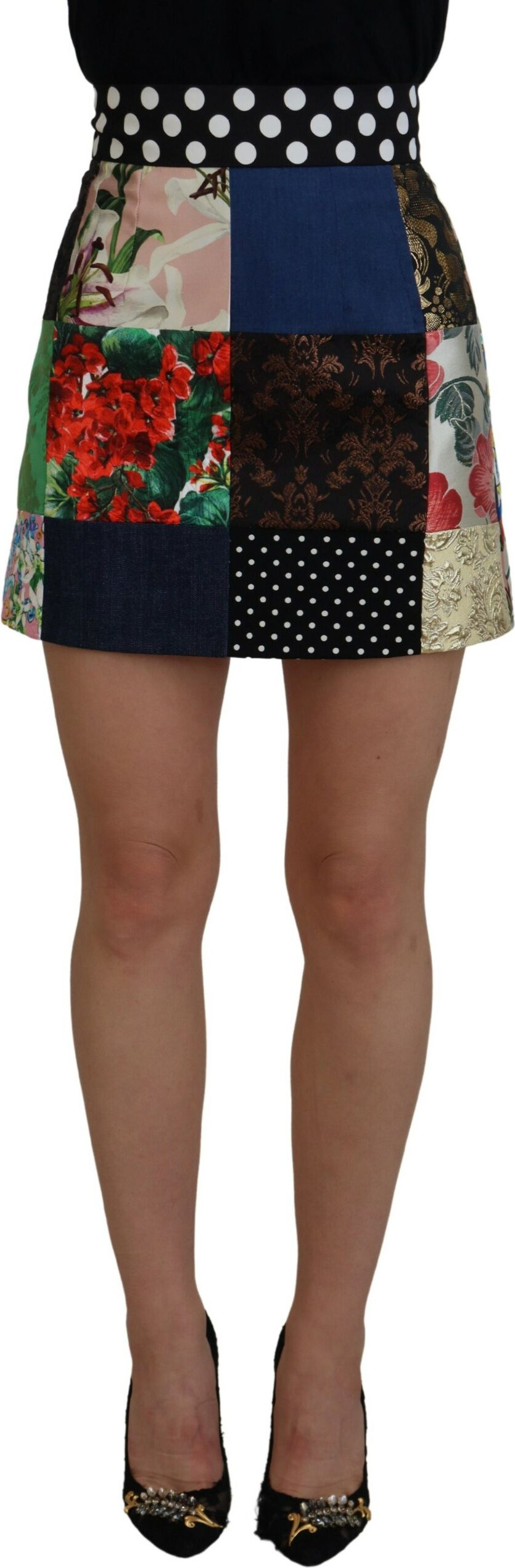 Юбка Dolce & Gabbana Multicolor Majolica Patchwork Mini Skirt