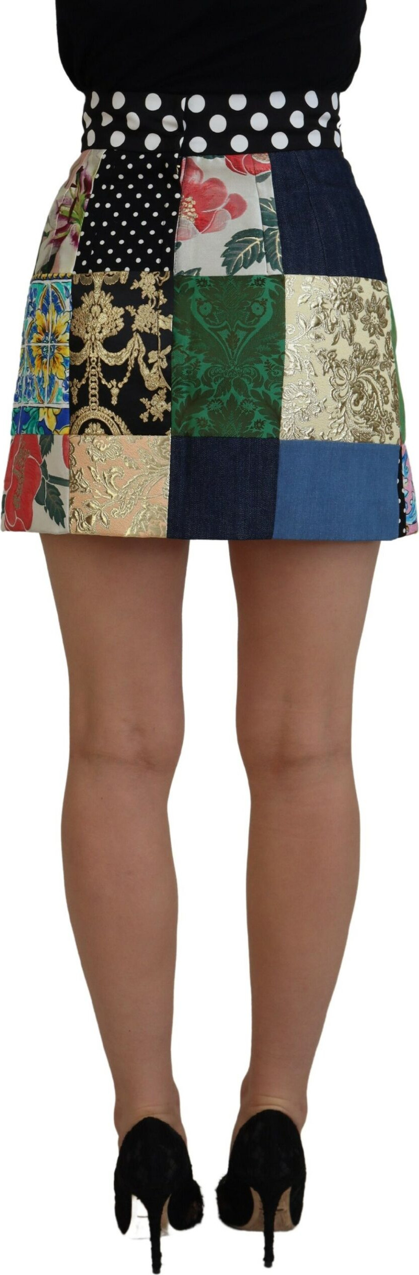 Юбка Dolce & Gabbana Multicolor Majolica Patchwork Mini Skirt