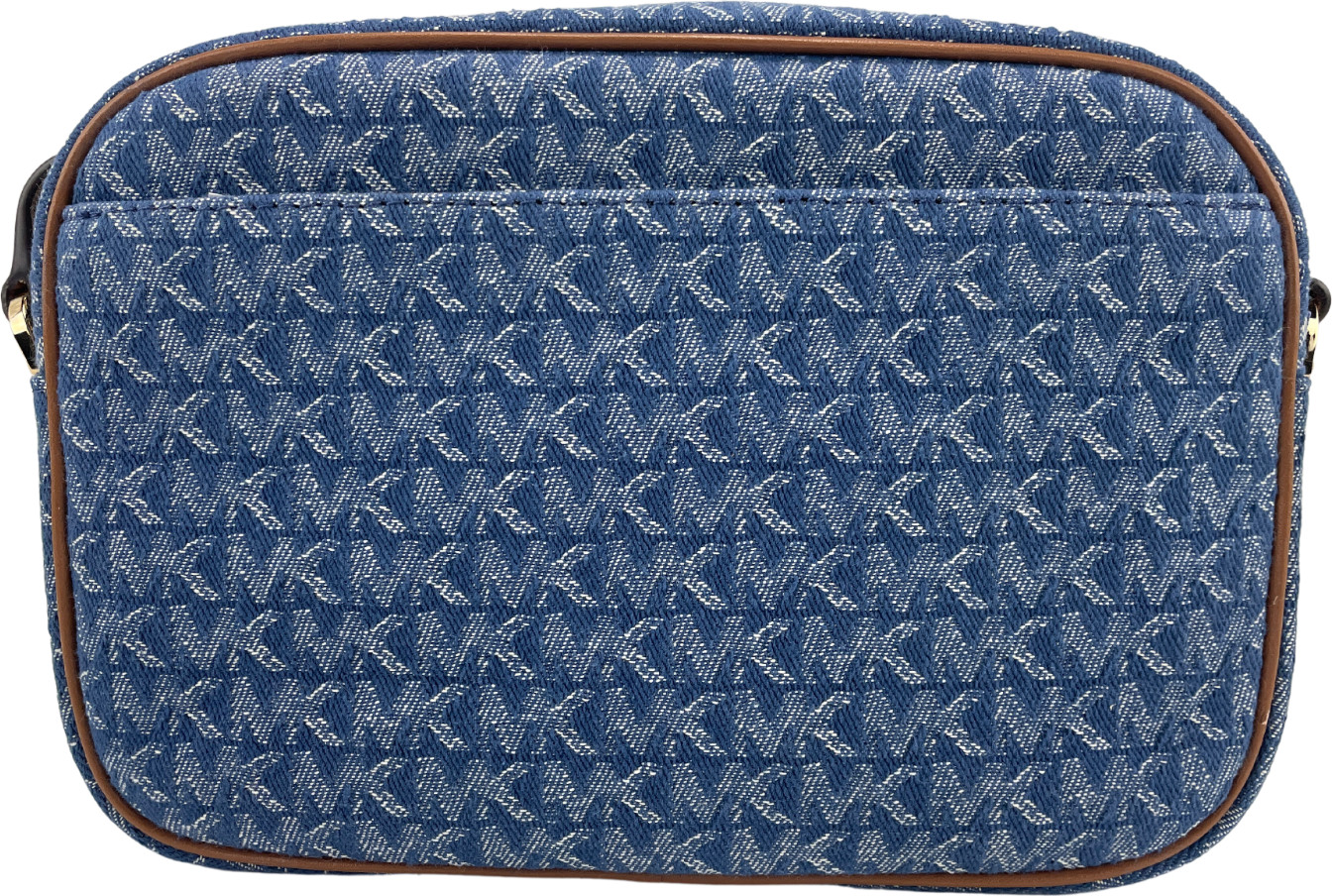 Crossbody Sumkasi Michael Kors Jet Set East West Denim Signature Zip Chain