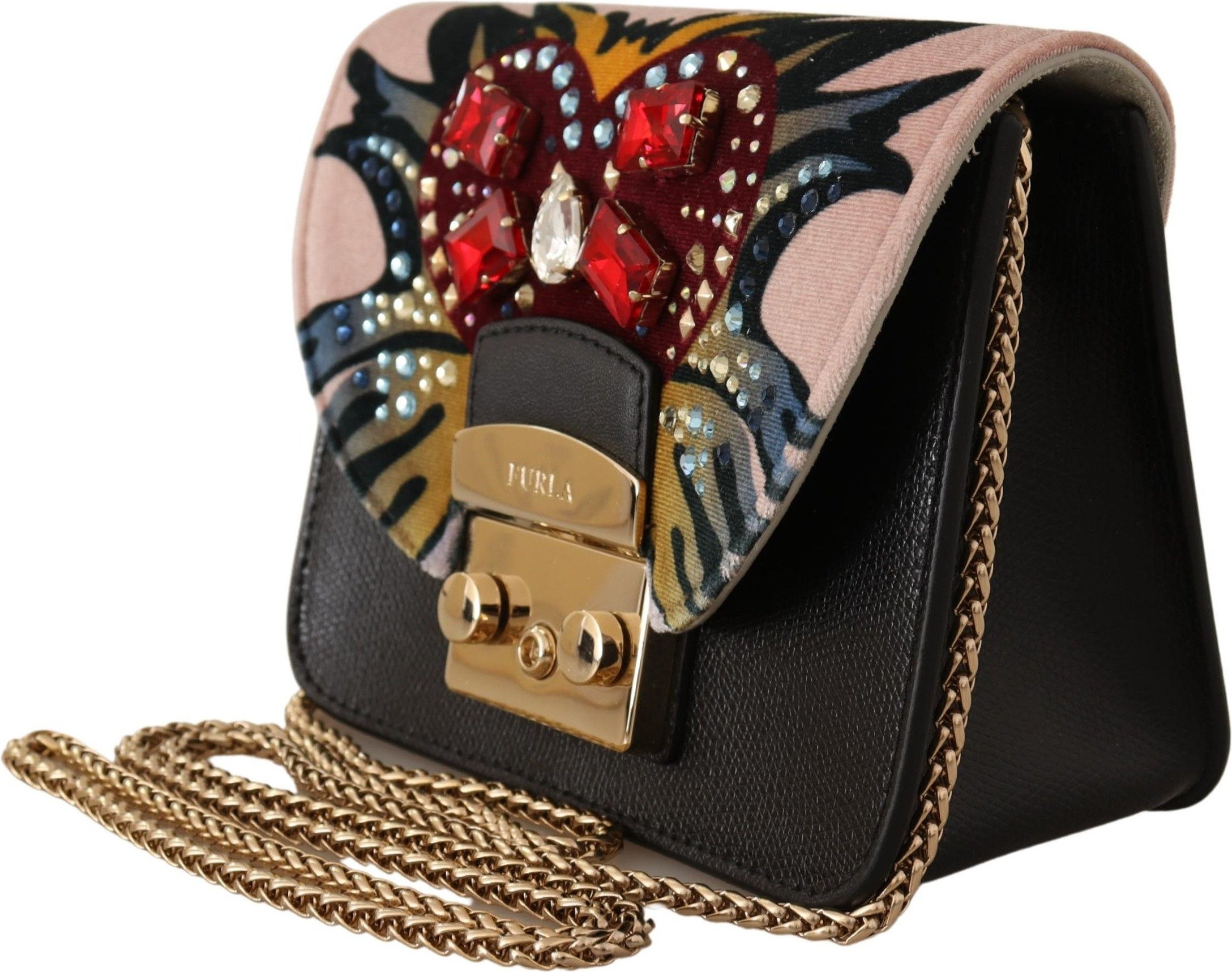 Сумка через плечо Furla Элегантная, отделанная кристаллами, кожаная