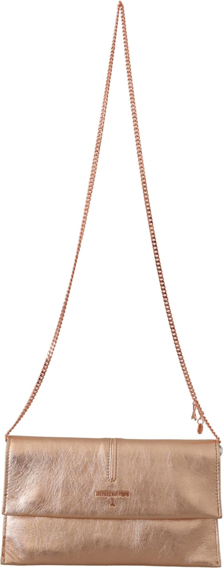 Shoulder Bag Patrizia Pepe Elegant Rose Gold Leather