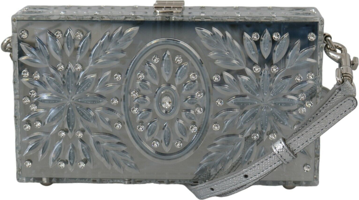 Box Bag Dolce & Gabbana Elegant Silver Crystal Stud