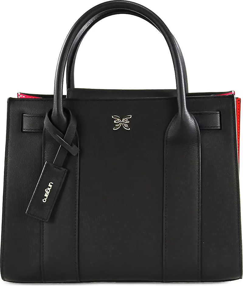 Сумка через плечо Ungaro Elegant Black Leather Accordion Shoulder Bag