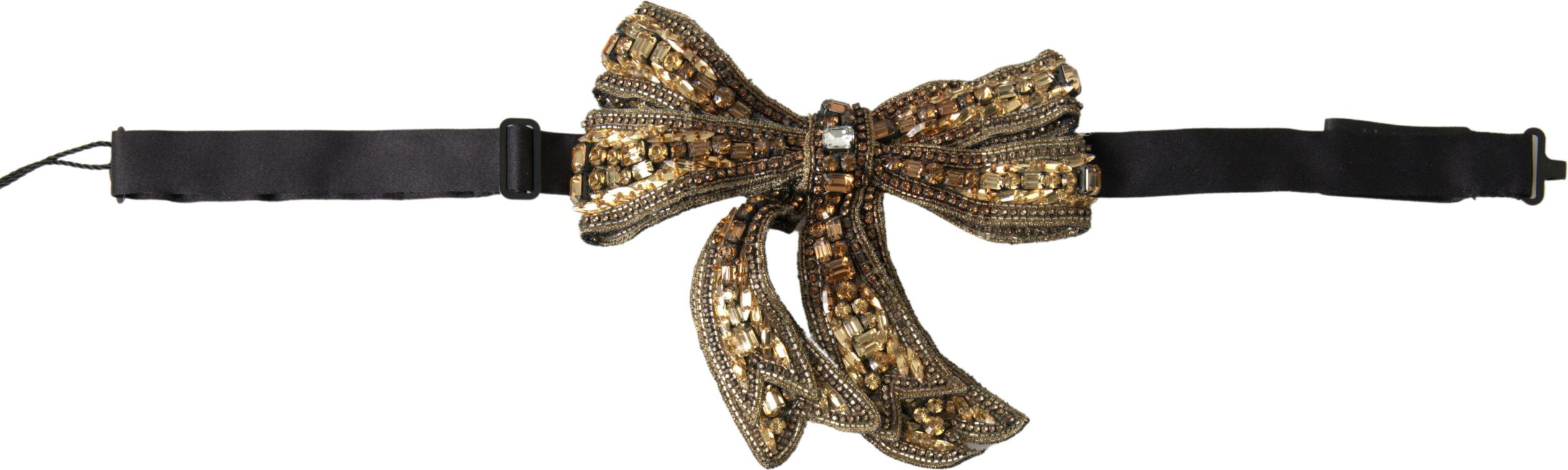 Dolce & Gabbana oltin kristall bezakli ipak galstuk