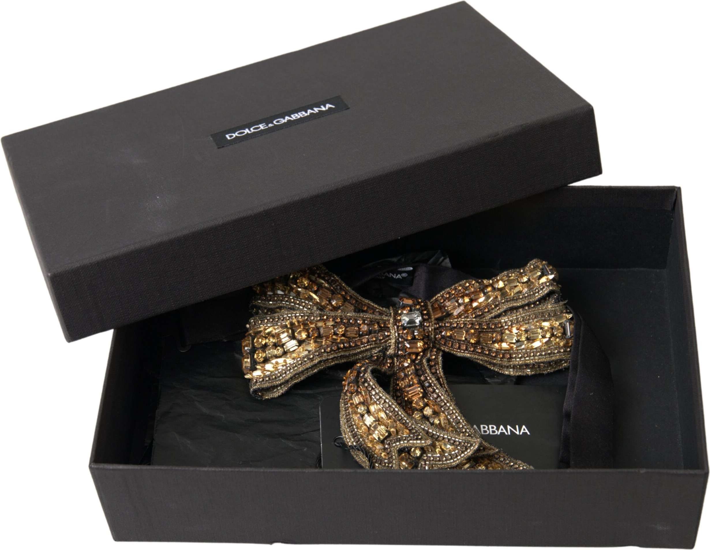 Dolce & Gabbana oltin kristall bezakli ipak galstuk