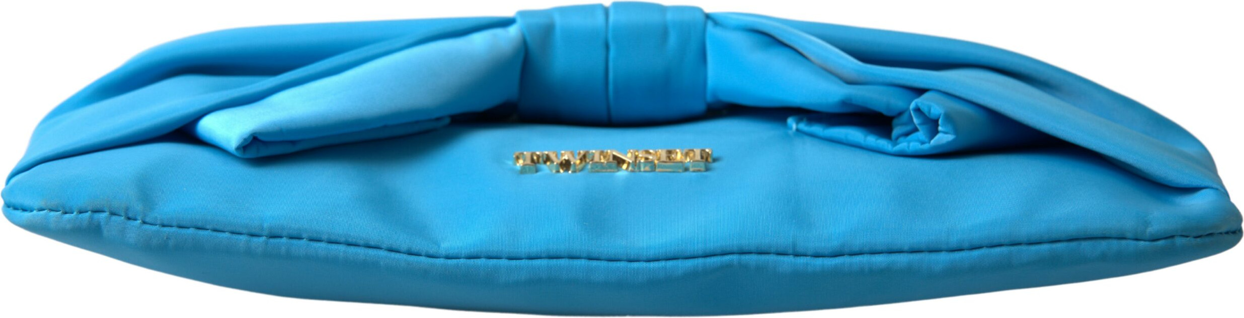 Clutch TWINSET Blue Tafta Silk Large Bow Zipper Clutch Women Borse Logo Bag