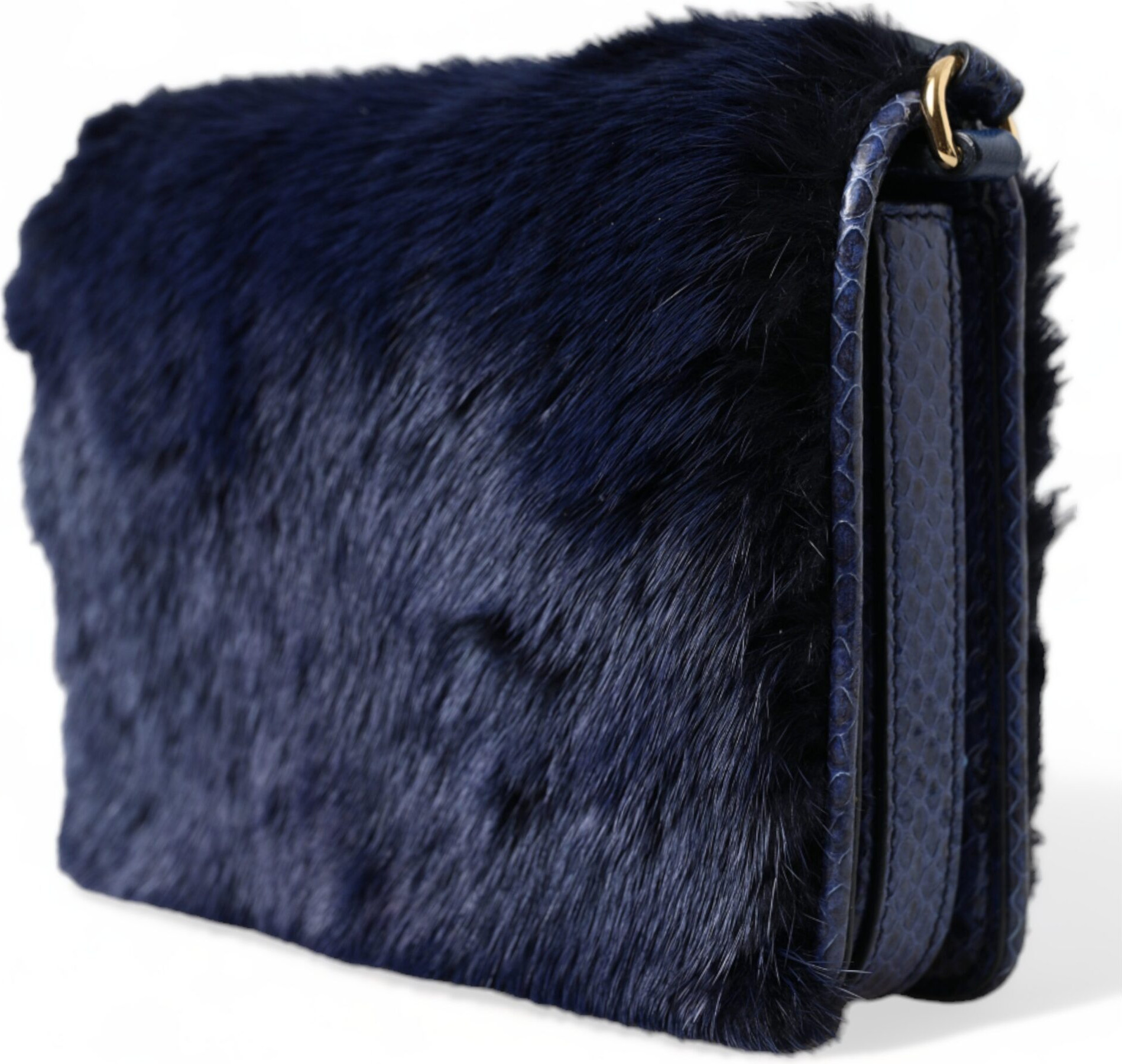 Shoulder Bag Dolce & Gabbana Dark Blue Fur Ayers Lily Twist Crossbody