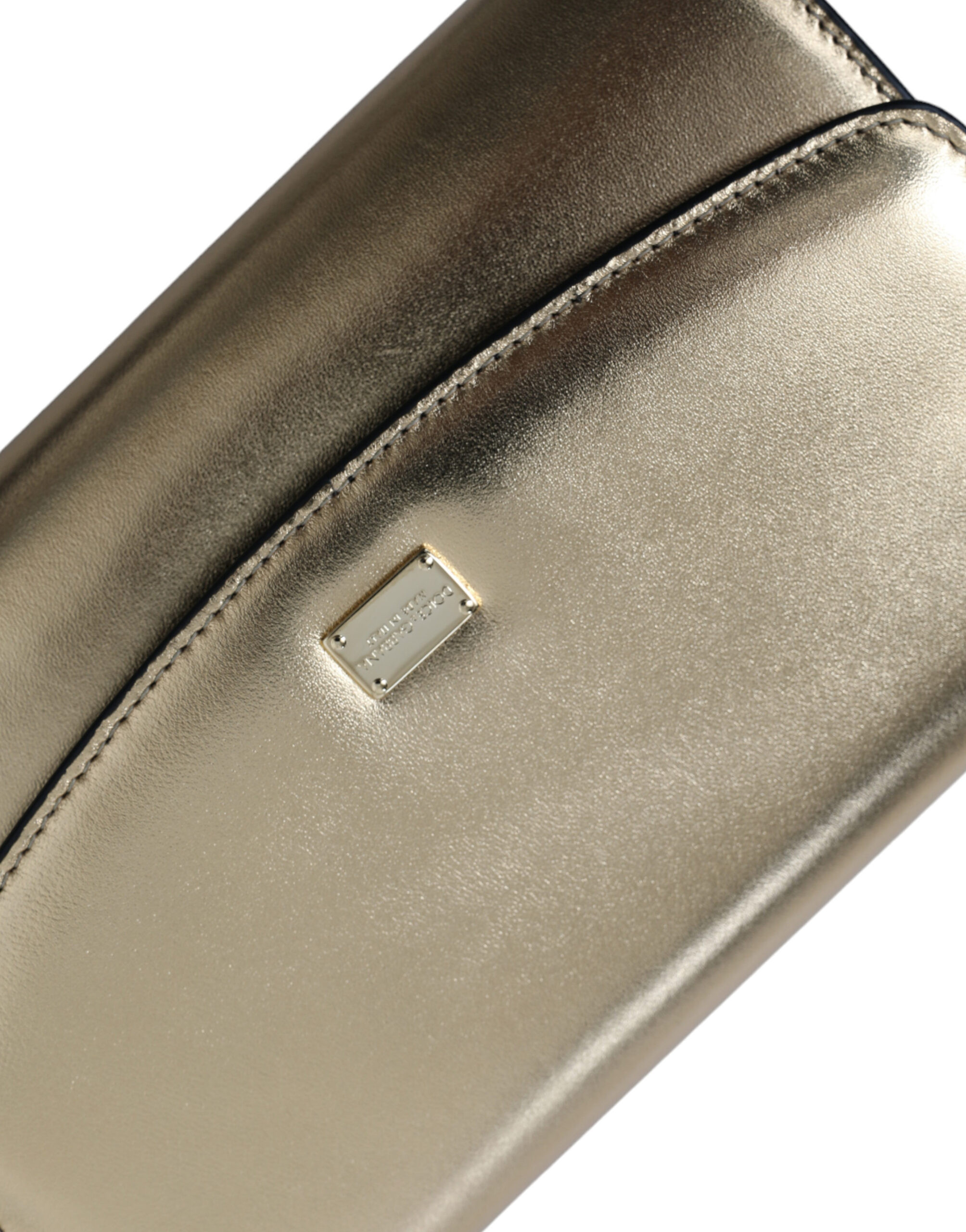 Crossbody Bag Dolce & Gabbana Elegant Metallic Gold Leather