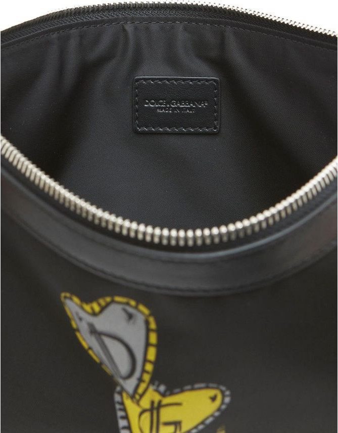 Clutch Dolce & Gabbana Sleek Nylon Clutch with Leather Accents