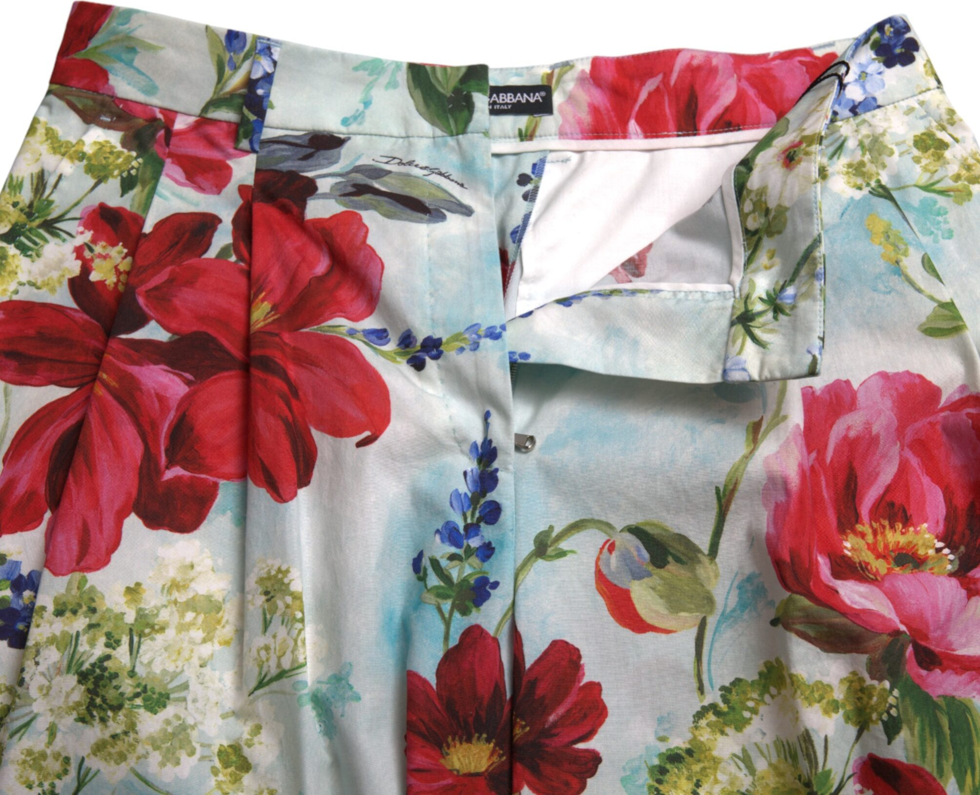 Multicolor Floral High Waist Wide Leg Pants Dolce & Gabbana