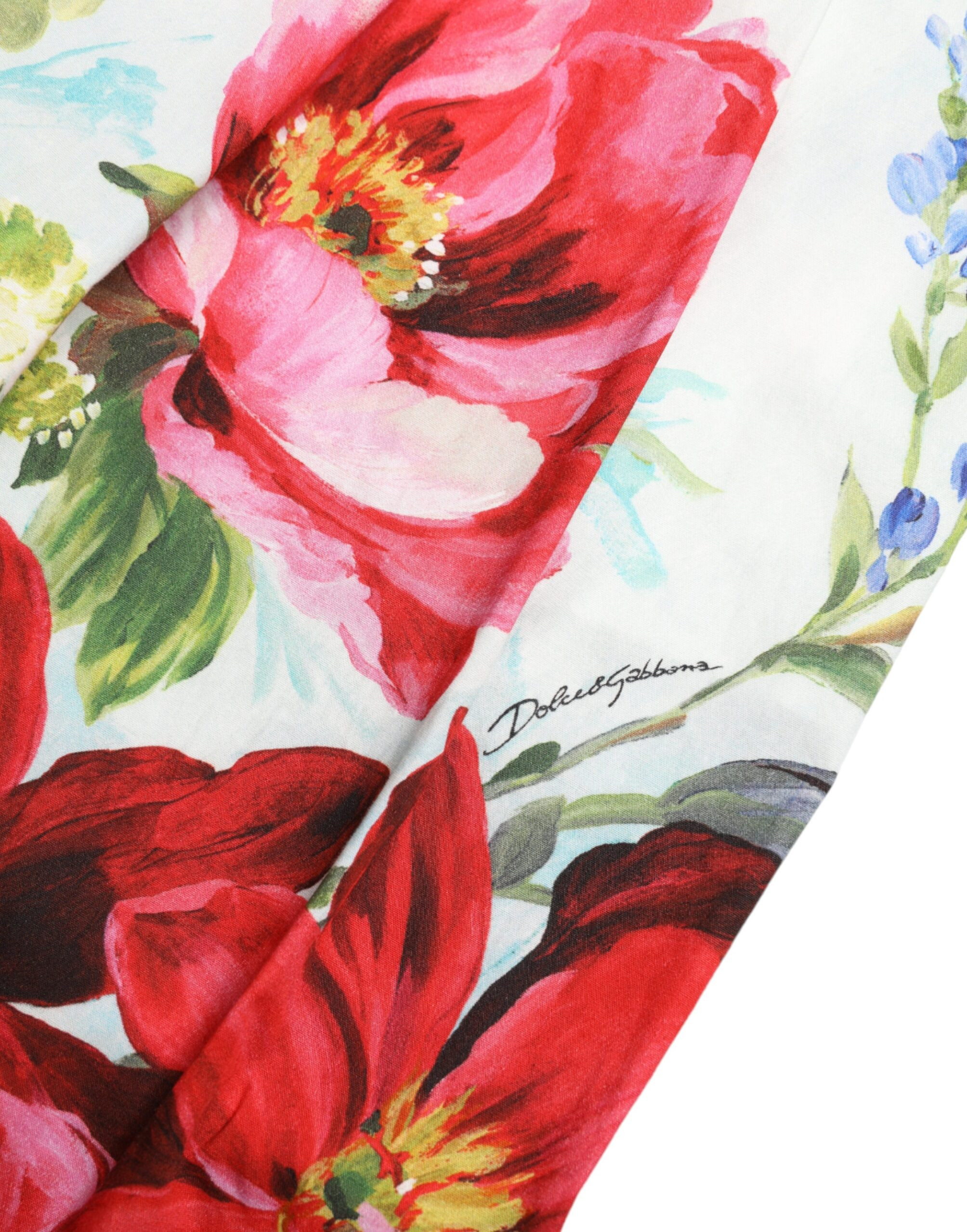 Multicolor Floral High Waist Wide Leg Pants Dolce & Gabbana