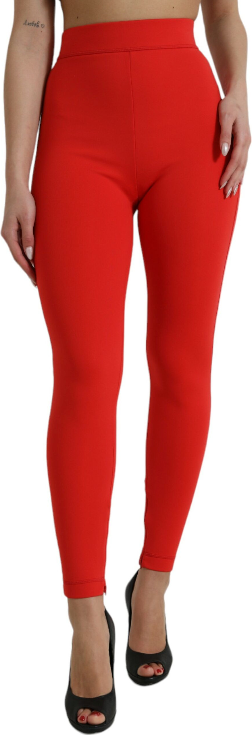 Pants Red Nylon Stretch Slim Leggings Pants Dolce & Gabbana