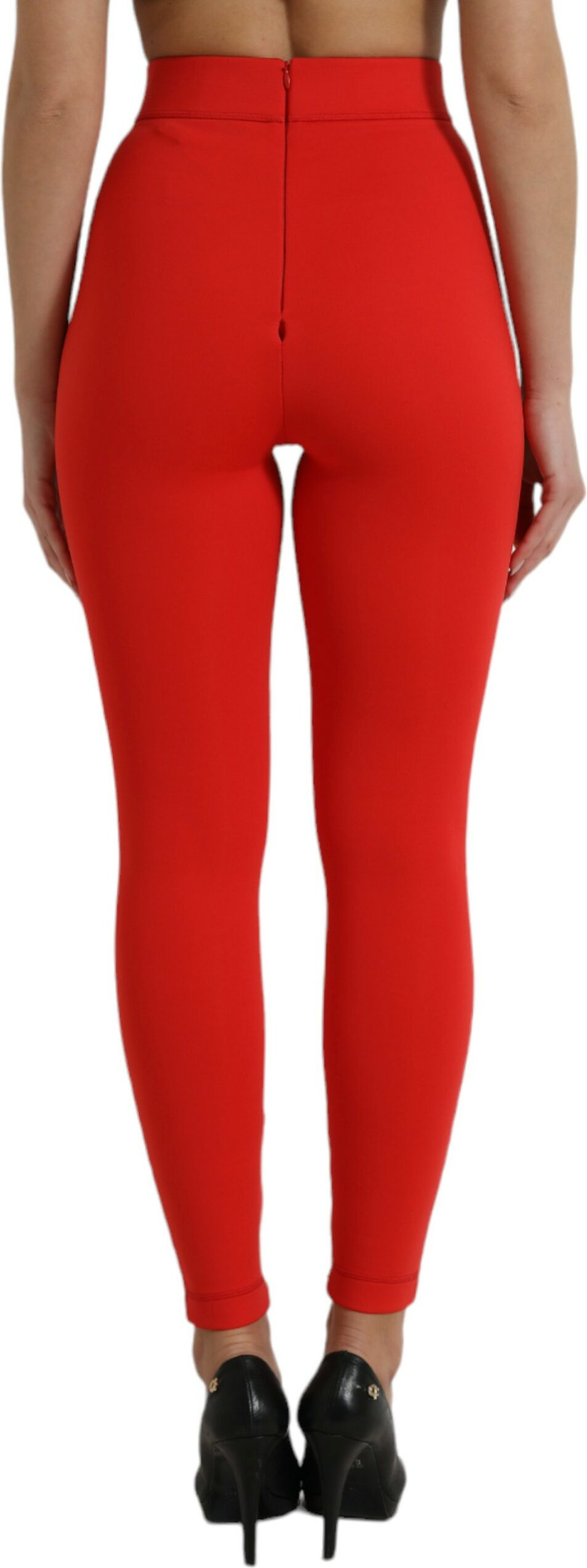 Pants Red Nylon Stretch Slim Leggings Pants Dolce & Gabbana