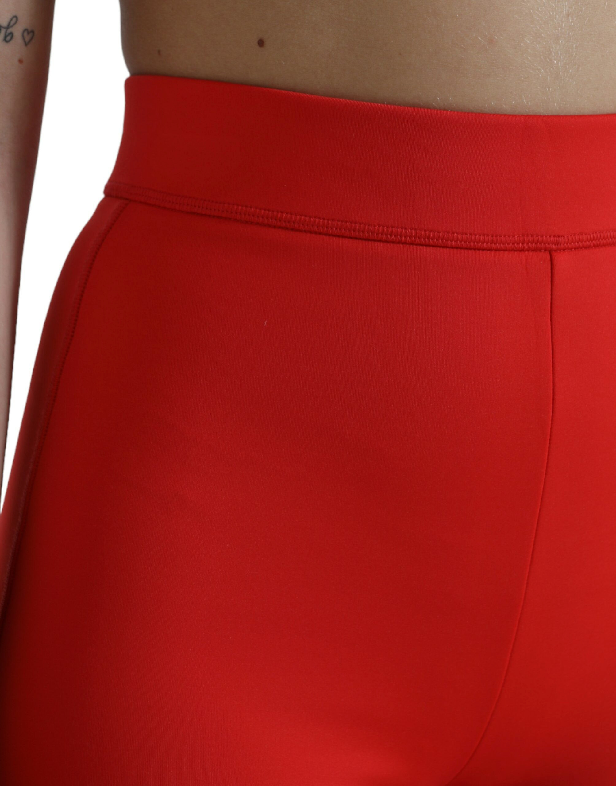 Pants Red Nylon Stretch Slim Leggings Pants Dolce & Gabbana