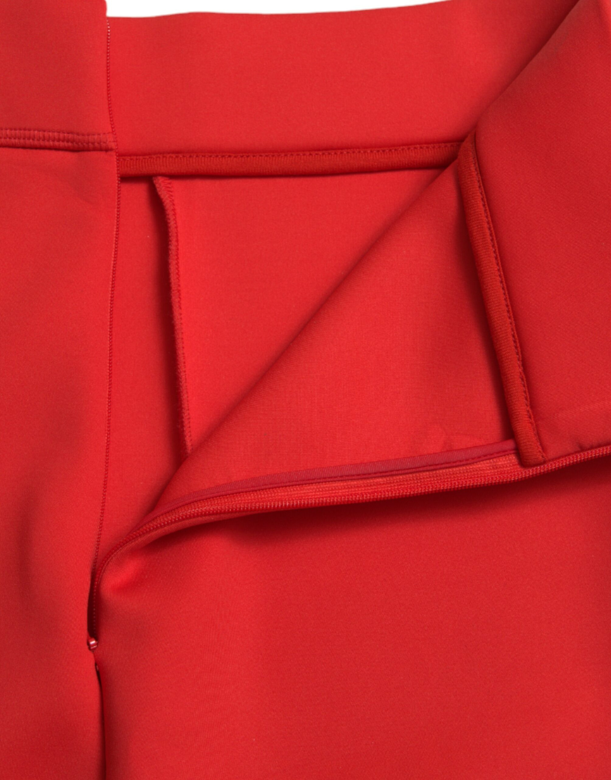 Pants Red Nylon Stretch Slim Leggings Pants Dolce & Gabbana