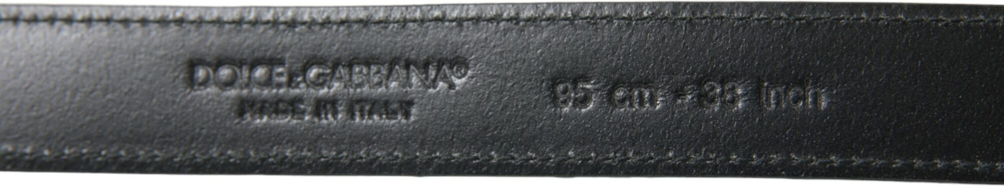 Dolce & GabbanaBeləyi Qara Dəri Gümüş Metal Tokalı Bel Kəməri