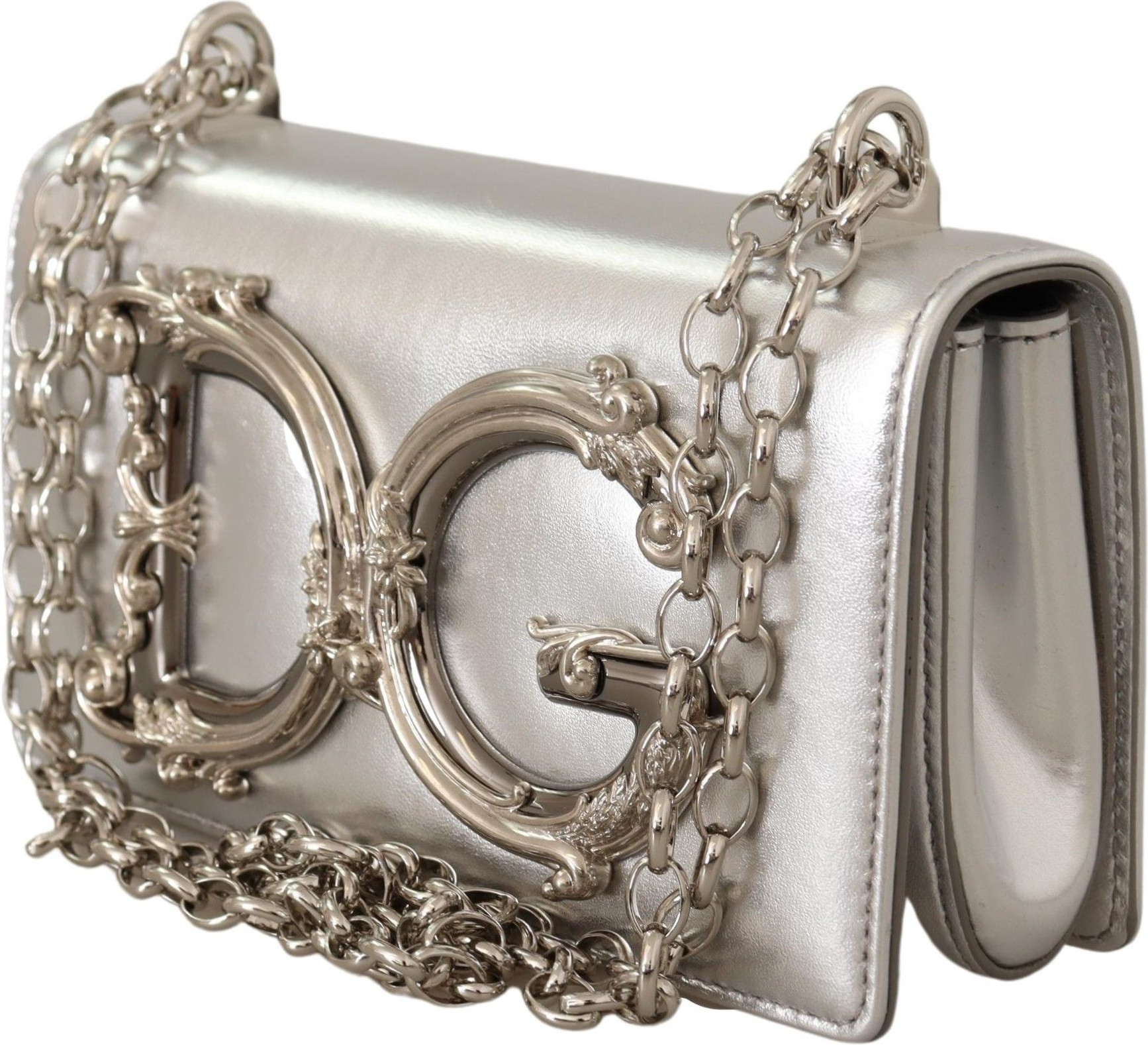Кошелек Dolce & Gabbana Элегантный Серебристый Кожаный Чехол для Телефона
