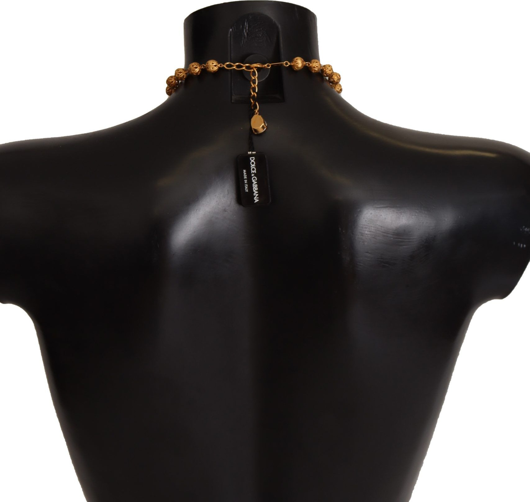 Dolce & Gabbana Gold Brass Carretto Sicily Statement Crystal Chain Necklace