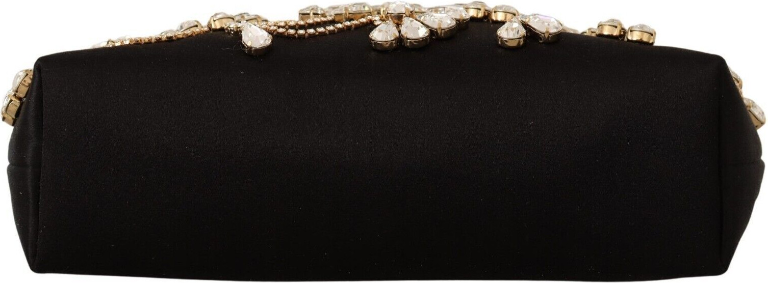 Клатч Dolce & Gabbana Элегантный Декорированный Черный Атласный Vanda