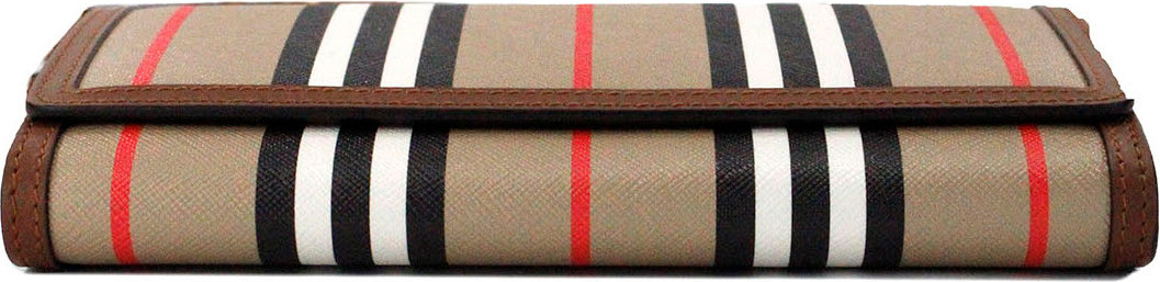 Crossbody Bag Burberry Hannah Icon Stripe Archive Tan E-Canvas Leather