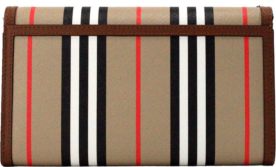Crossbody Bag Burberry Hannah Icon Stripe Archive Tan E-Canvas Leather