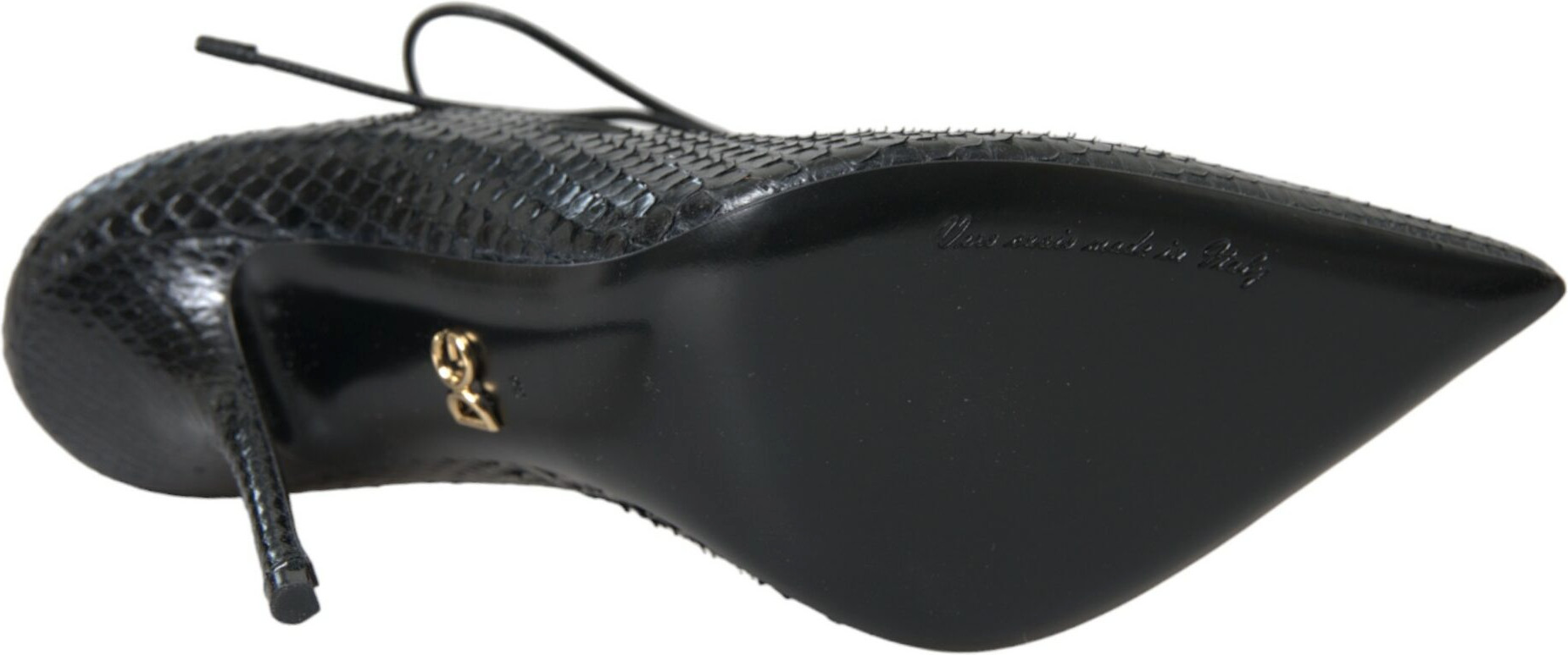 Black Python Leather Mary Jane Pumps Shoes by Dolce & Gabbana