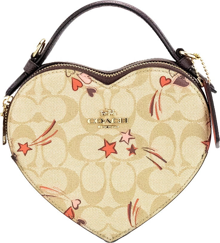 Crossbody sumkasi Coach Heart Small Light Khaki Star Canvas Crossbody Bag Purse