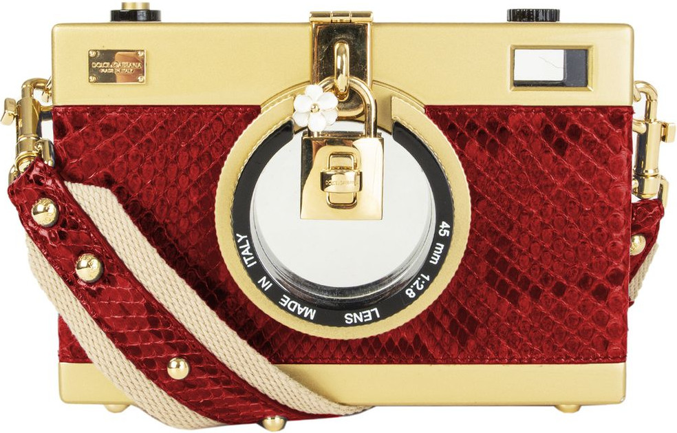 Crossbody Sumka Dolce & Gabbana Qizil Python Teri Di Pitone