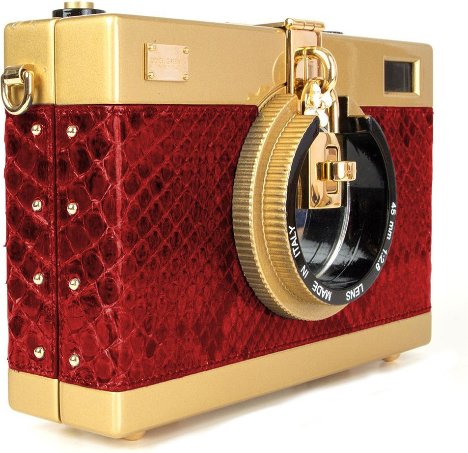 Crossbody Sumka Dolce & Gabbana Qizil Python Teri Di Pitone