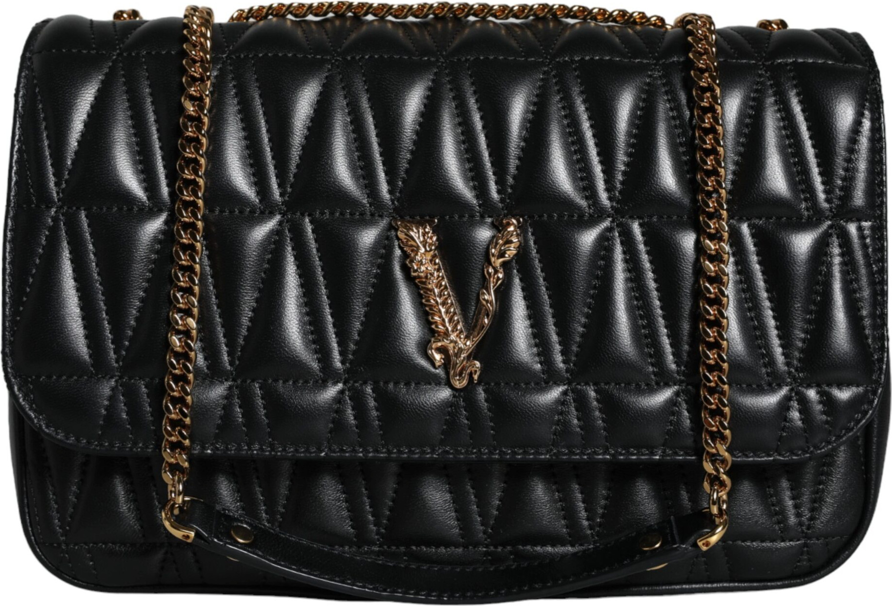 Сумка через плечо Versace Черная Мини из кожи Nappa