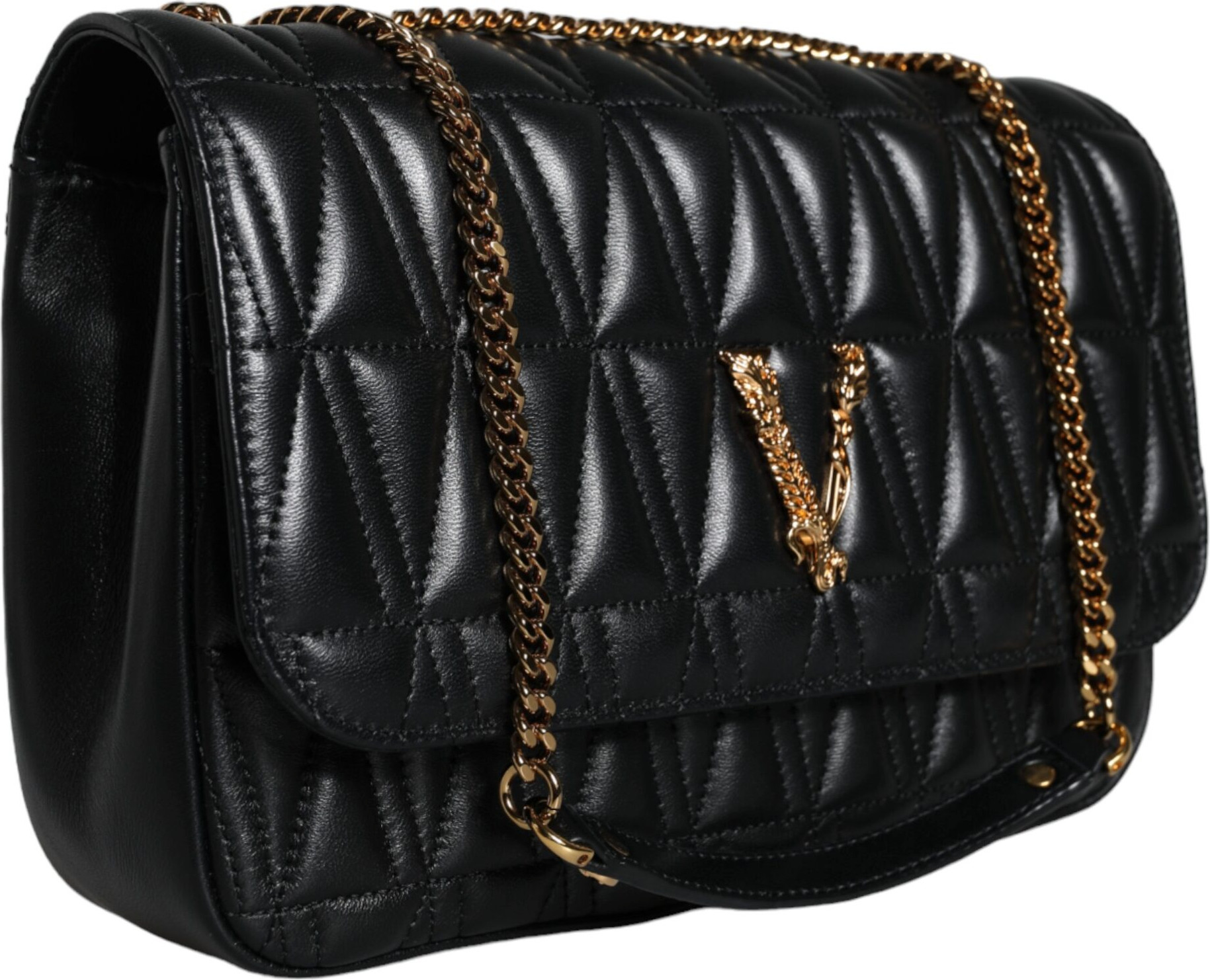 Сумка через плечо Versace Черная Мини из кожи Nappa