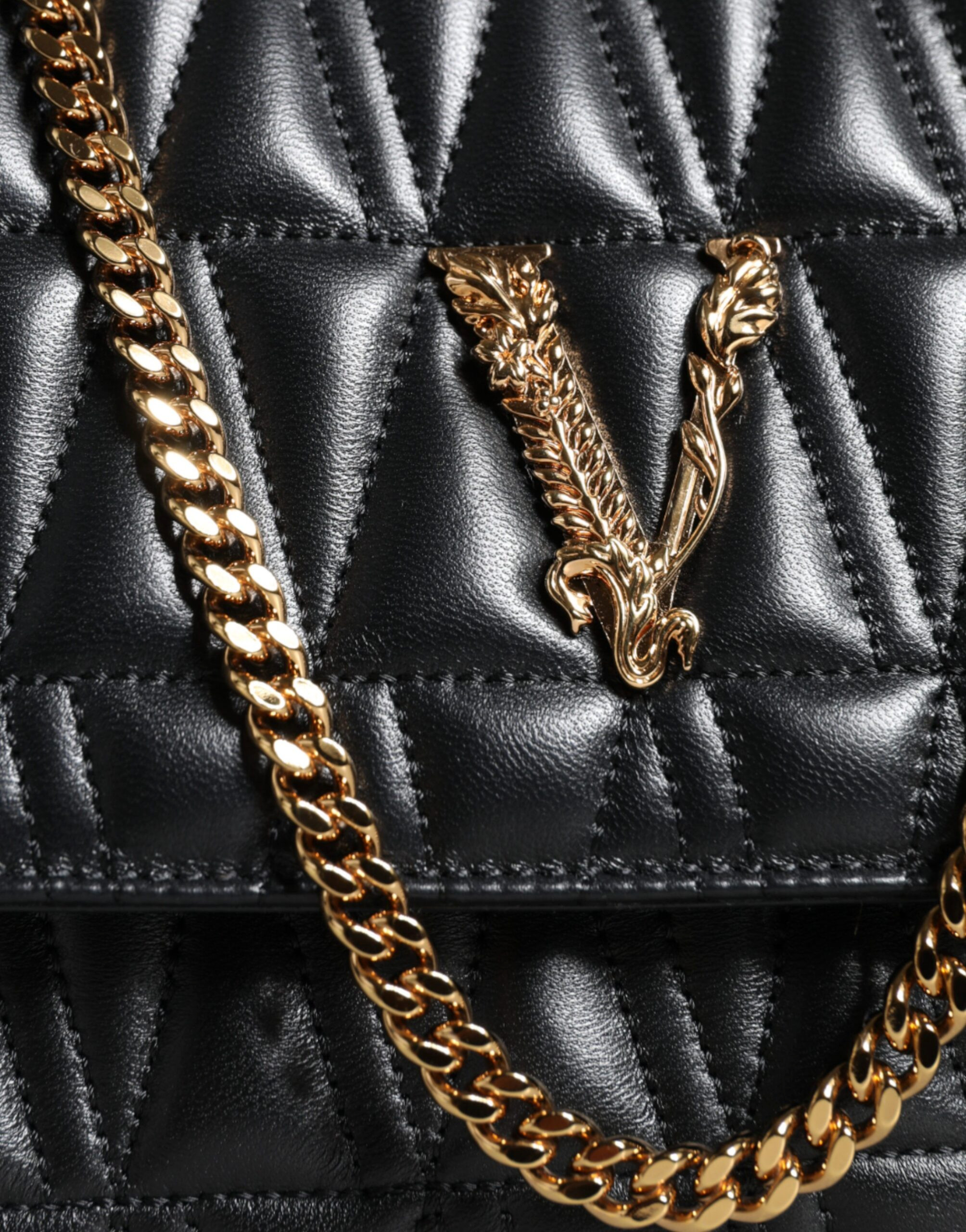 Сумка через плечо Versace Черная Мини из кожи Nappa