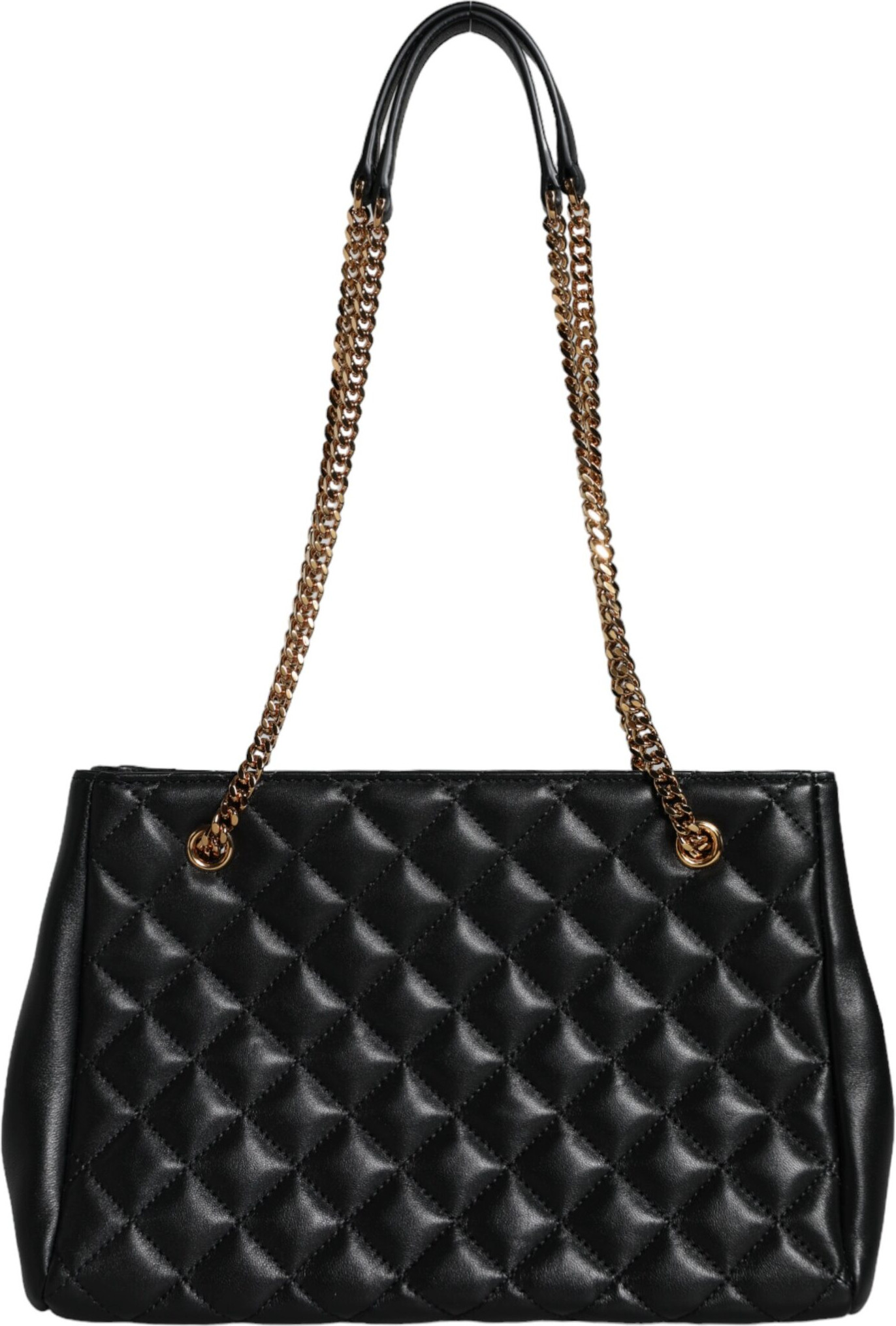 Shoulder Bag Versace Black Quilted Nappa Leather Shoulder Chain Strap Bag