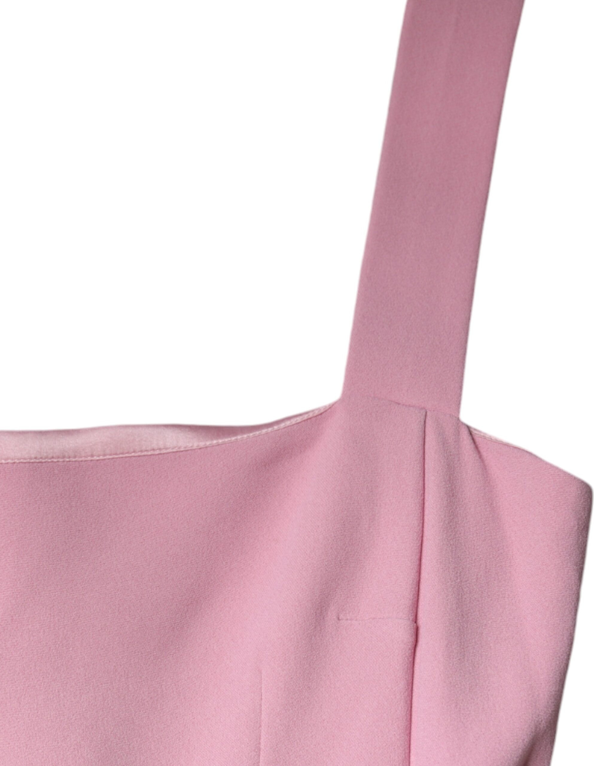 Pink A-line Flare Viscose Sleeveless Dress Dolce & Gabbana