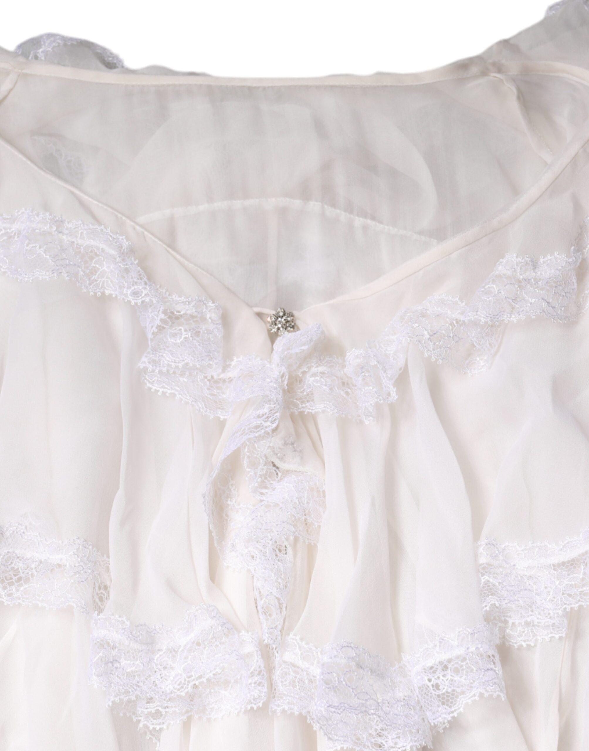 Oq ruffled dantelli uzun yengli bluzka Dolce & Gabbana