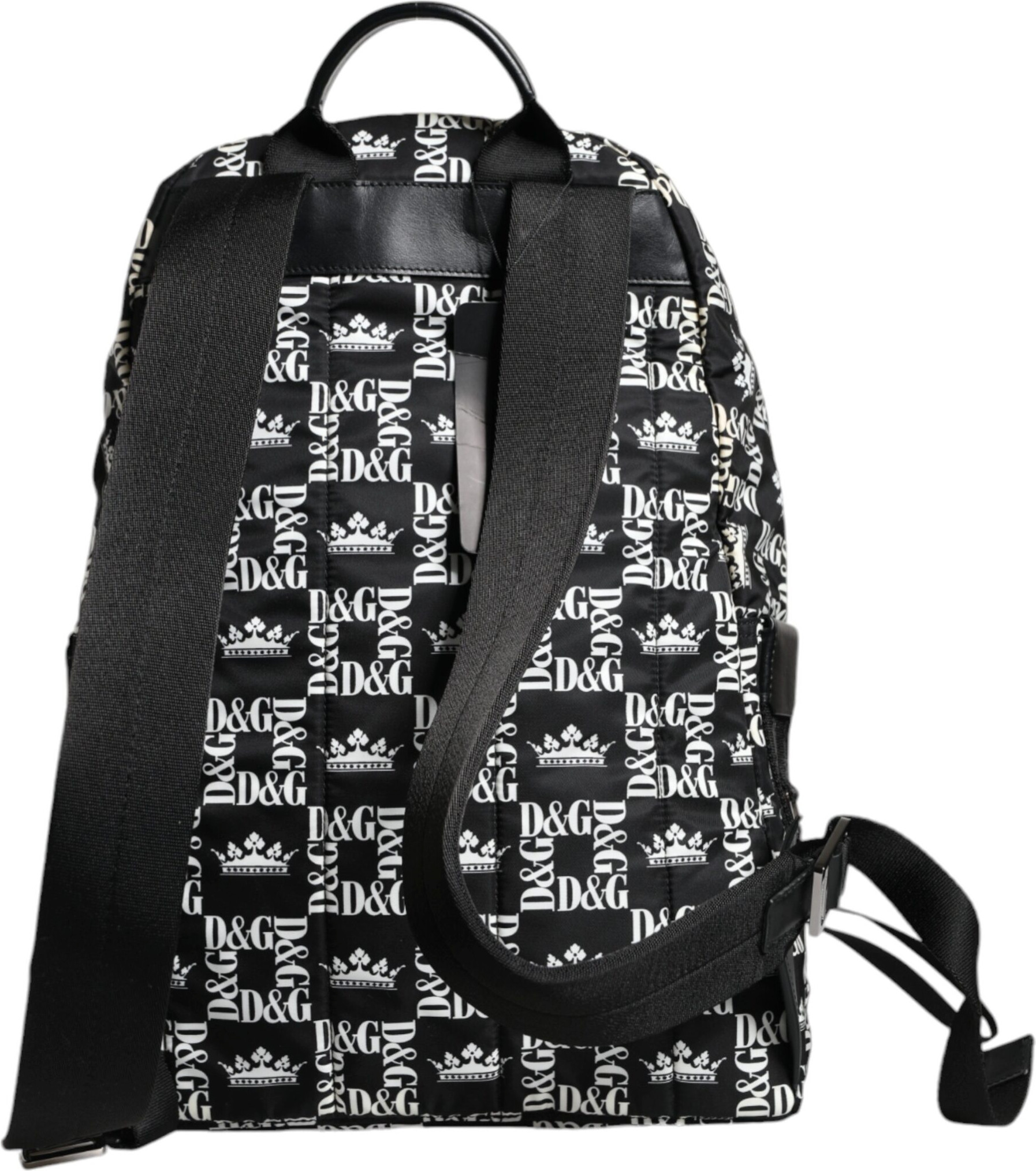 Backpack Dolce & Gabbana Black White DG Crown Logo Nylon Backpack Bag