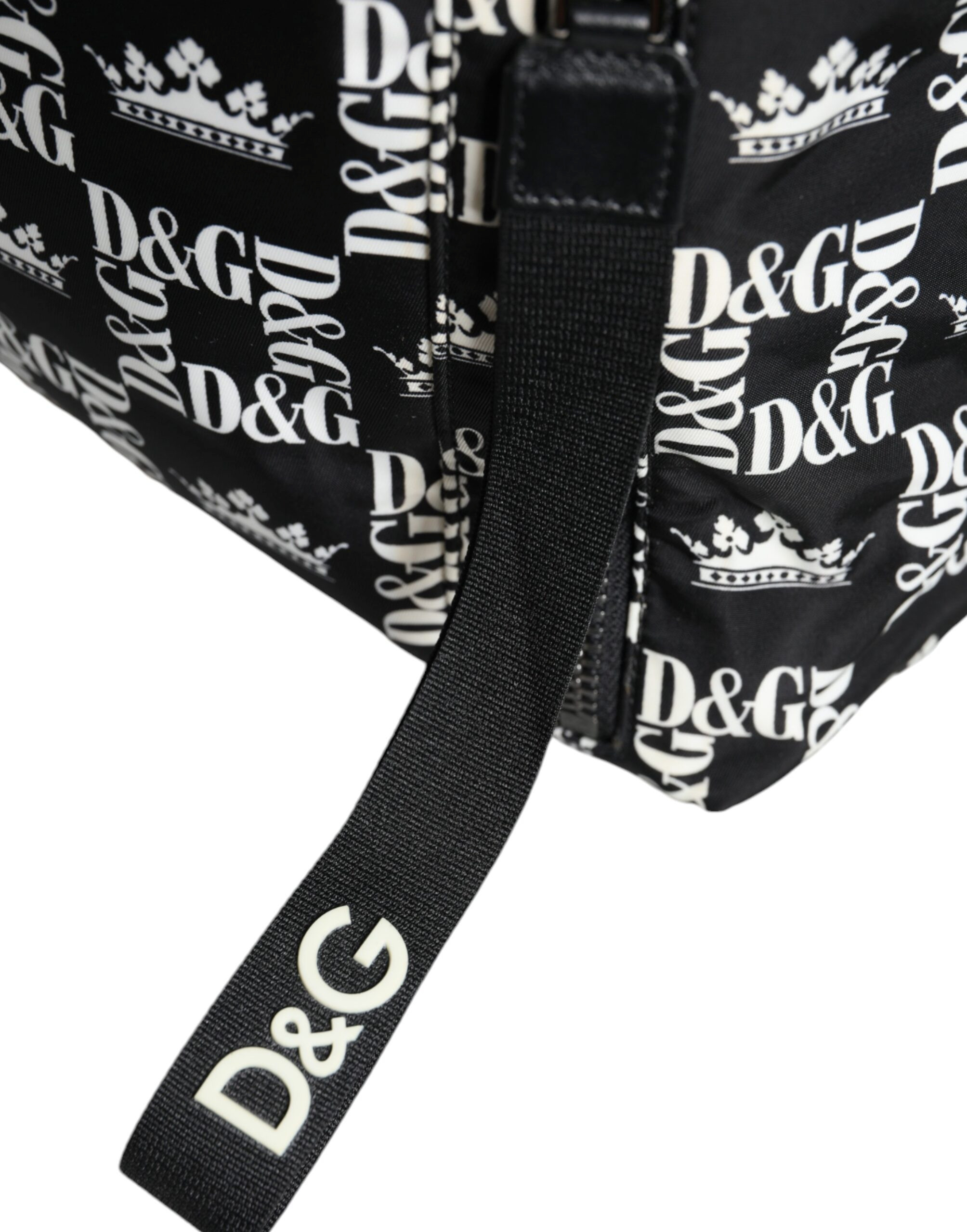 Backpack Dolce & Gabbana Black White DG Crown Logo Nylon Backpack Bag