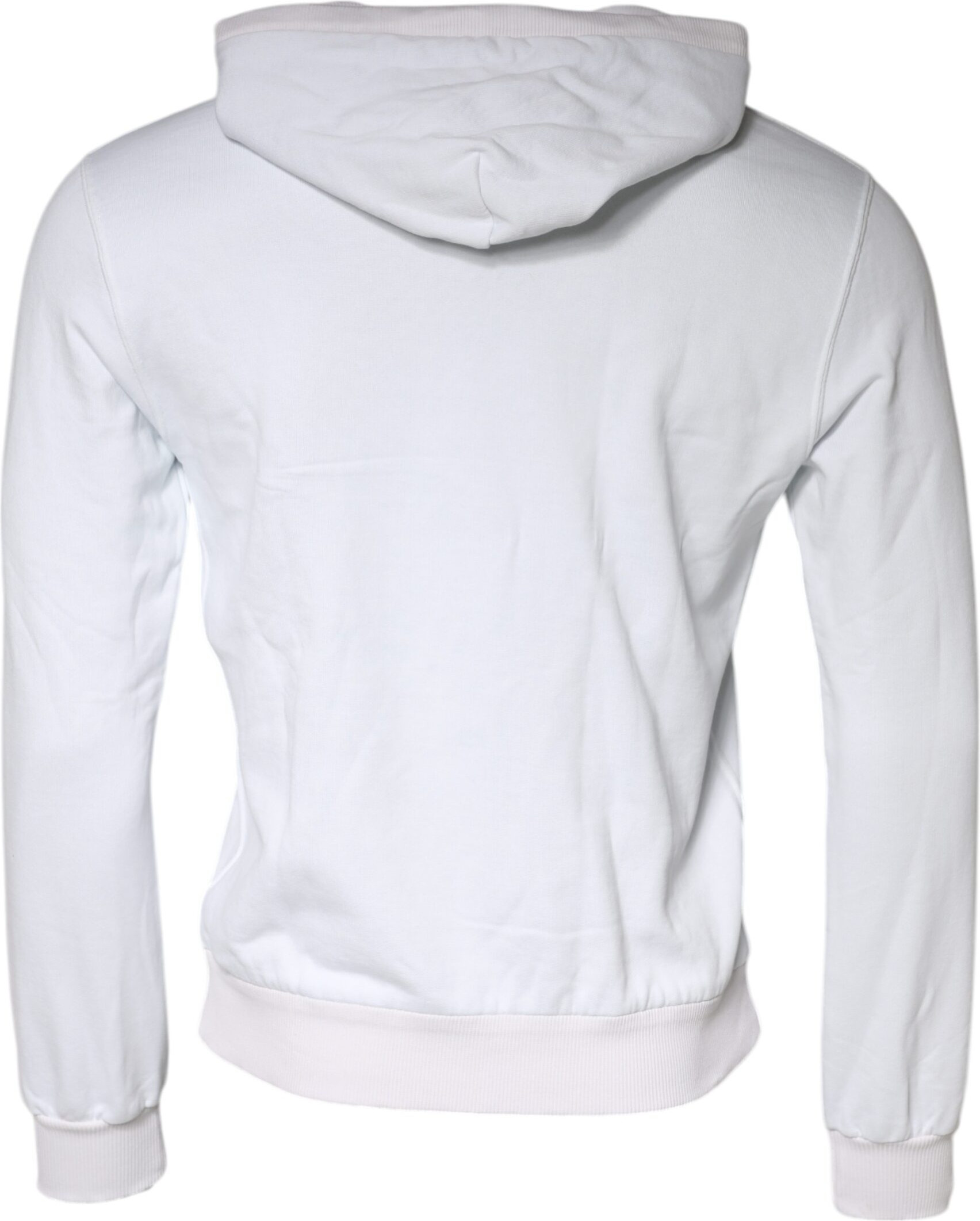 Dolce & Gabbana White Caesar Cotton Hooded Pullover Sweater
