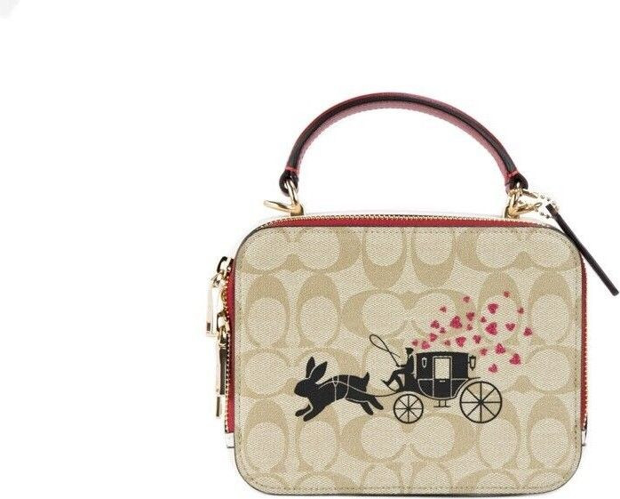 Crossbody Bag Coach Small Lunar New Year Rabbit Carriage Signature Box Crossbody Bag