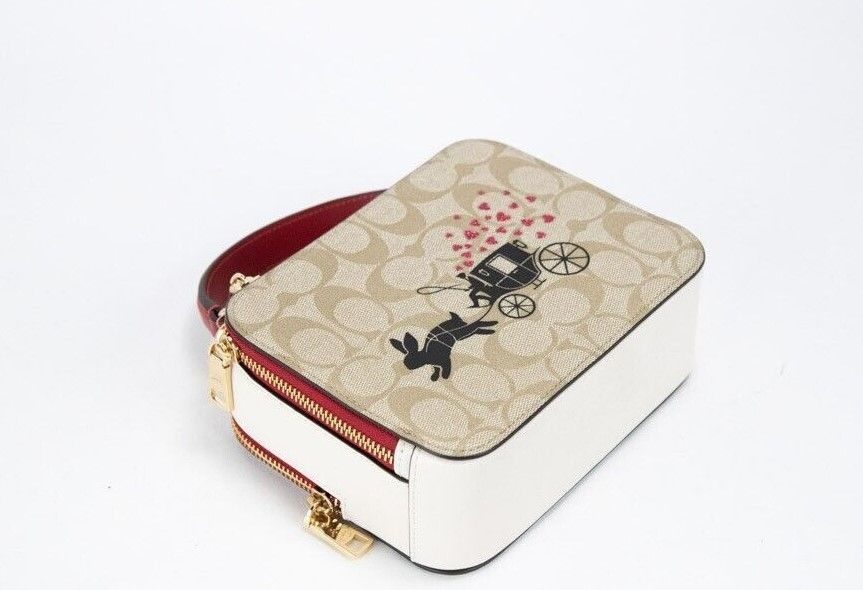 Crossbody Bag Coach Small Lunar New Year Rabbit Carriage Signature Box Crossbody Bag