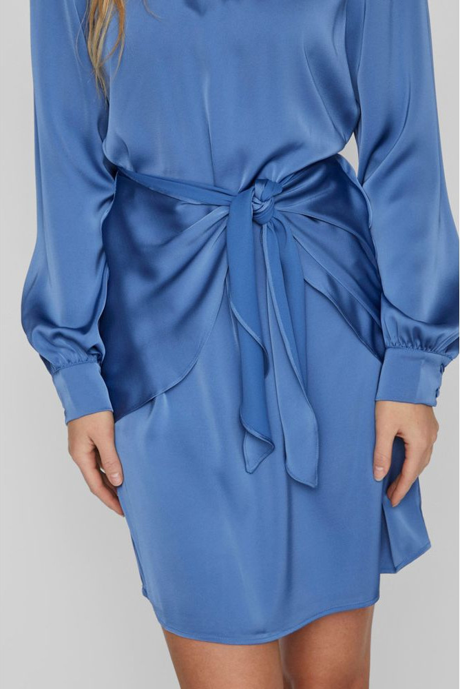 Blue Recycled Polyester Short Dress - Vila Clothes