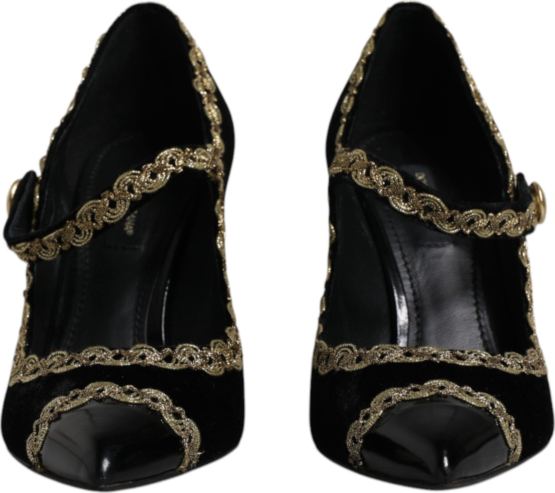 Черные бархатные туфли "Мэри Джейн" от Dolce & Gabbana