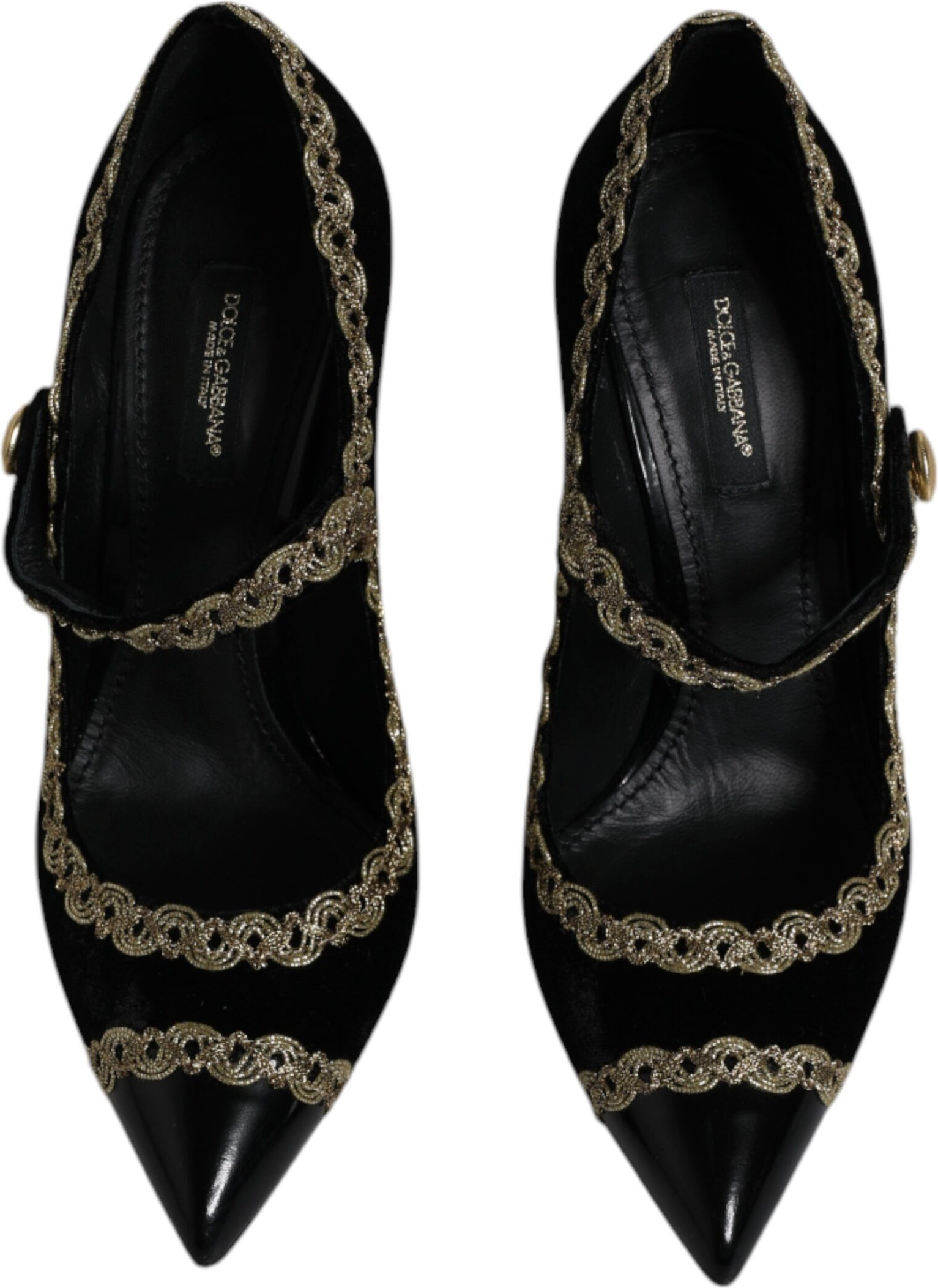 Черные бархатные туфли "Мэри Джейн" от Dolce & Gabbana