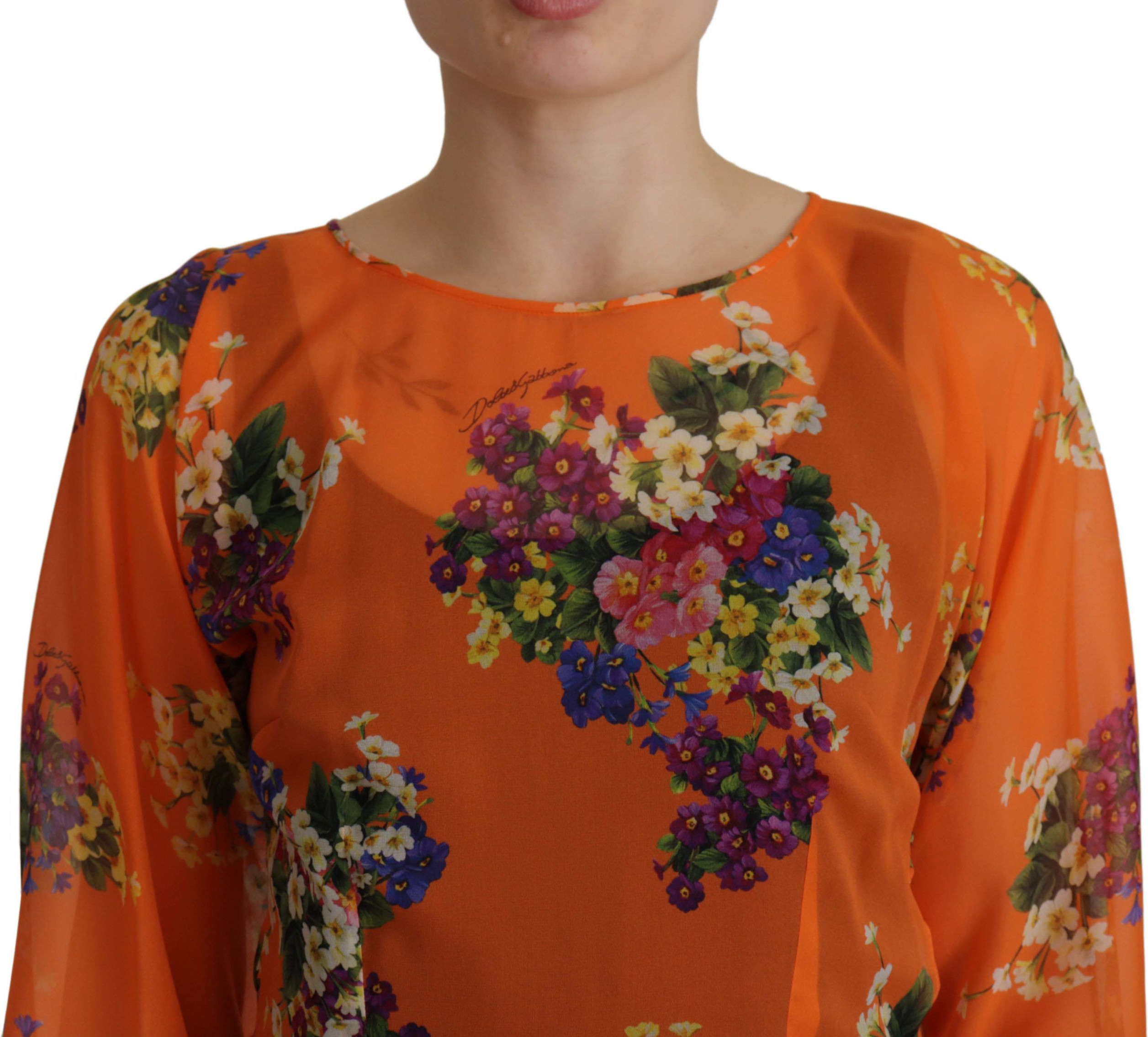 Dolce & Gabbana apelsin rangli gulli uzun yengli bluzka