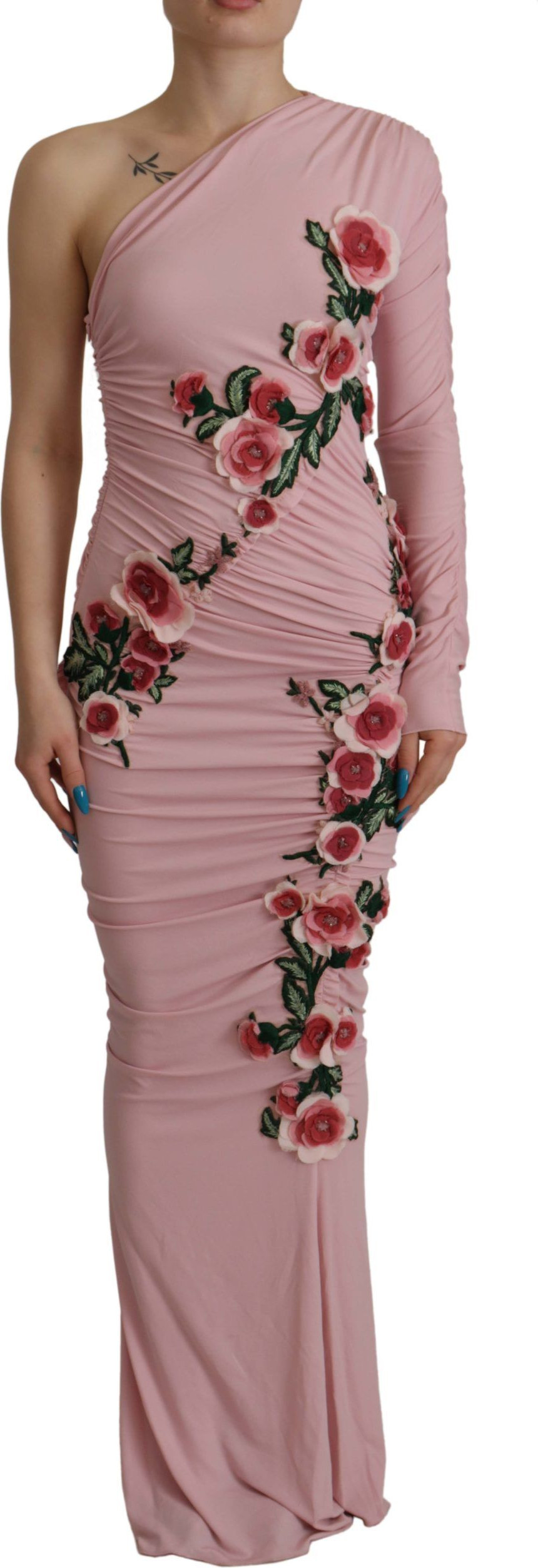 Dolce & Gabbana Pushti Gullar Bezatilgan Yelkali Kiyim